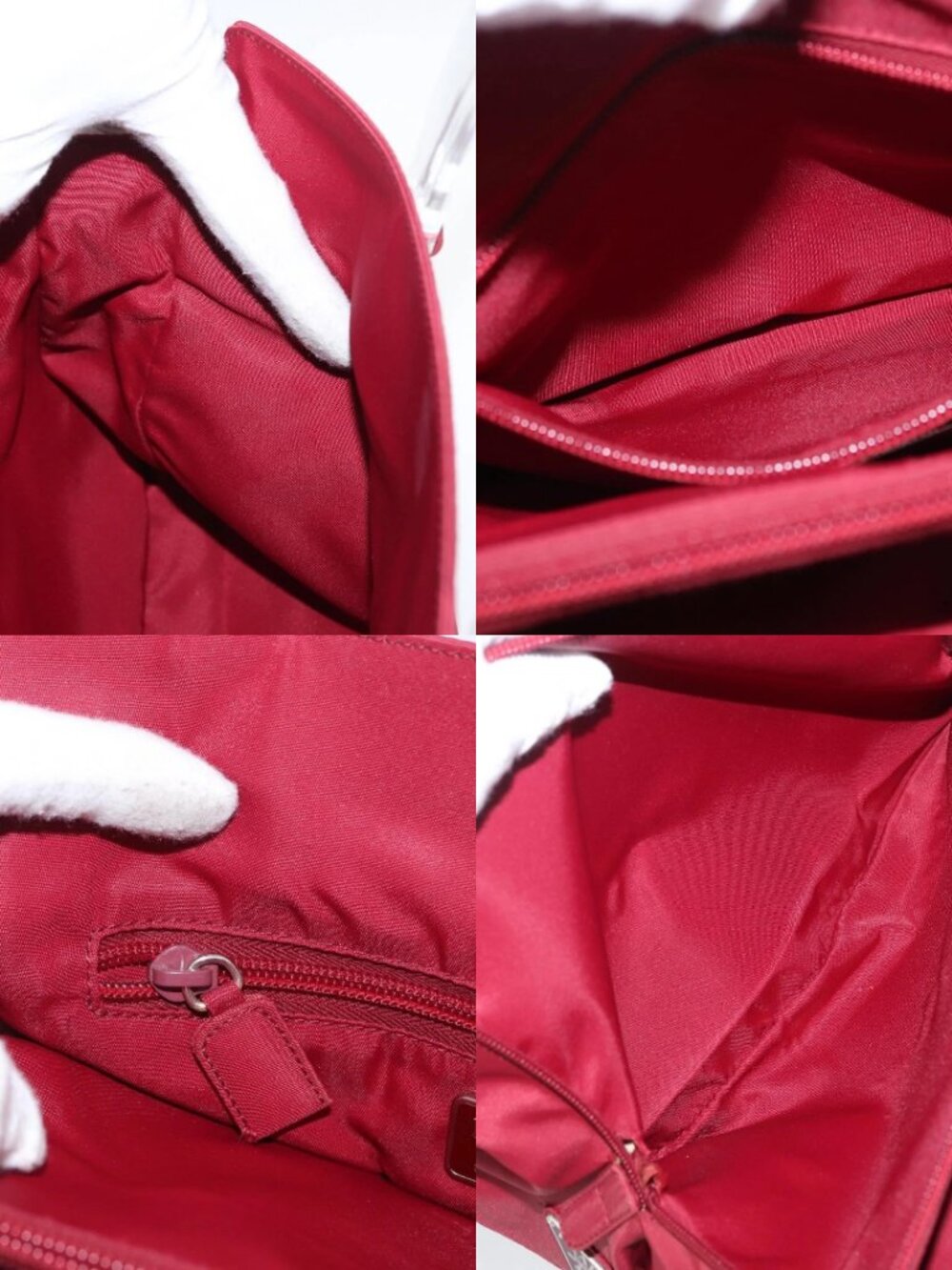 PRADA Hand Bag Nylon Red Auth ti3669 - Picture 15 of 15